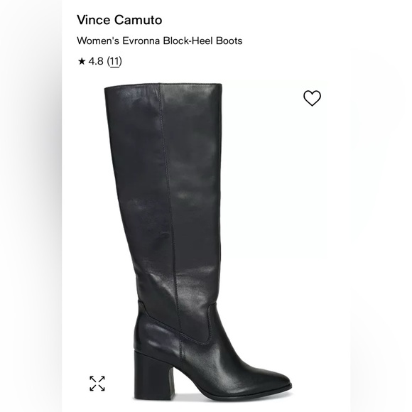 Vince Camuto Evronna Block Heel Boots. New in box, never worn. Black leather. - Picture 2 of 8